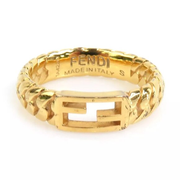 Auth FENDI Ring Gold Metal - Picture 7 of 15